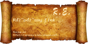 Répássy Elek névjegykártya
